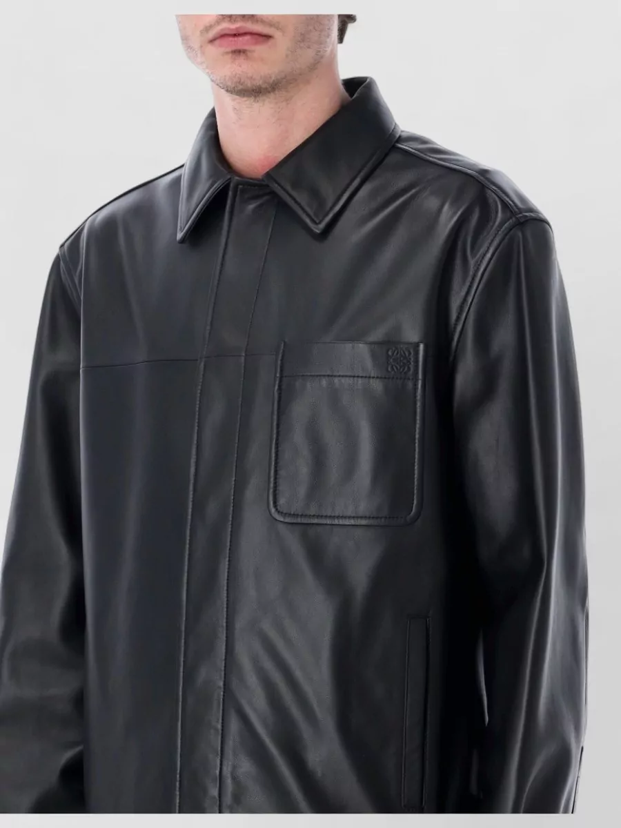 Loewe Leather Relaxed-Fit Shirt Jacket