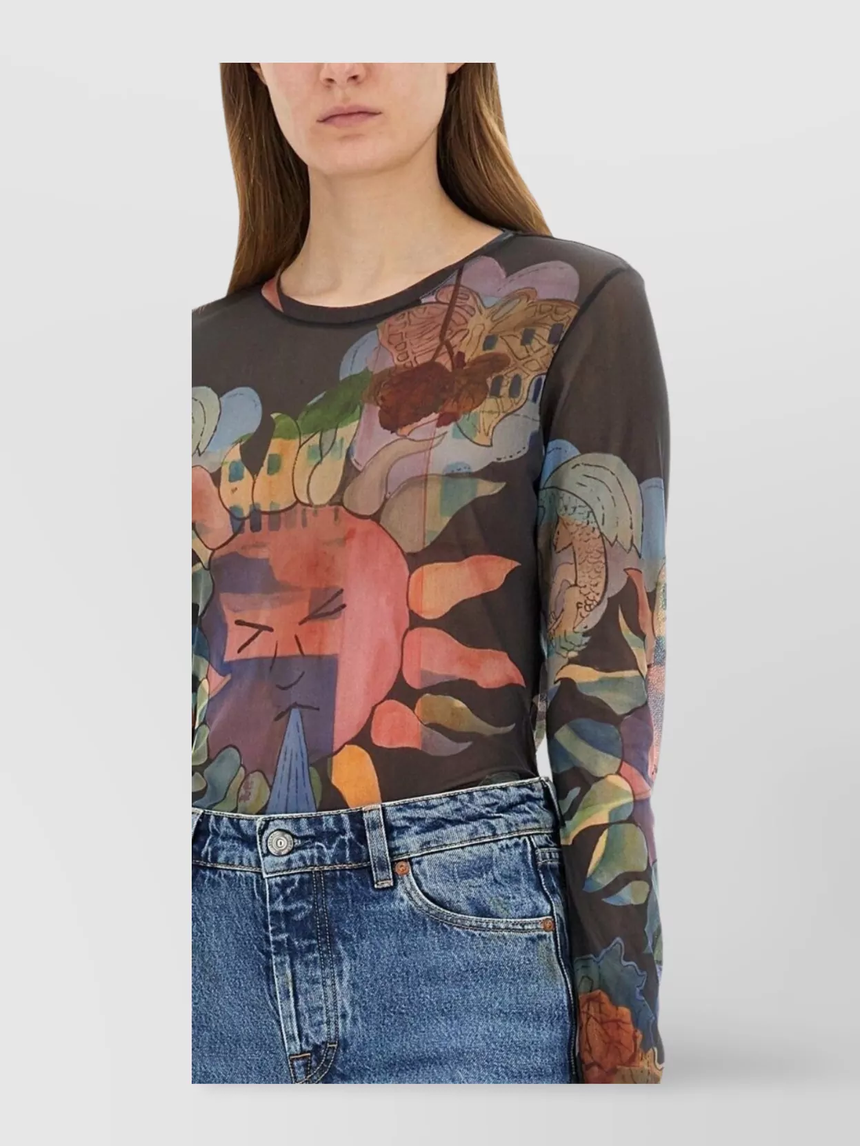 Our Legacy Graphic Print Sheer Fabric Slim Fit