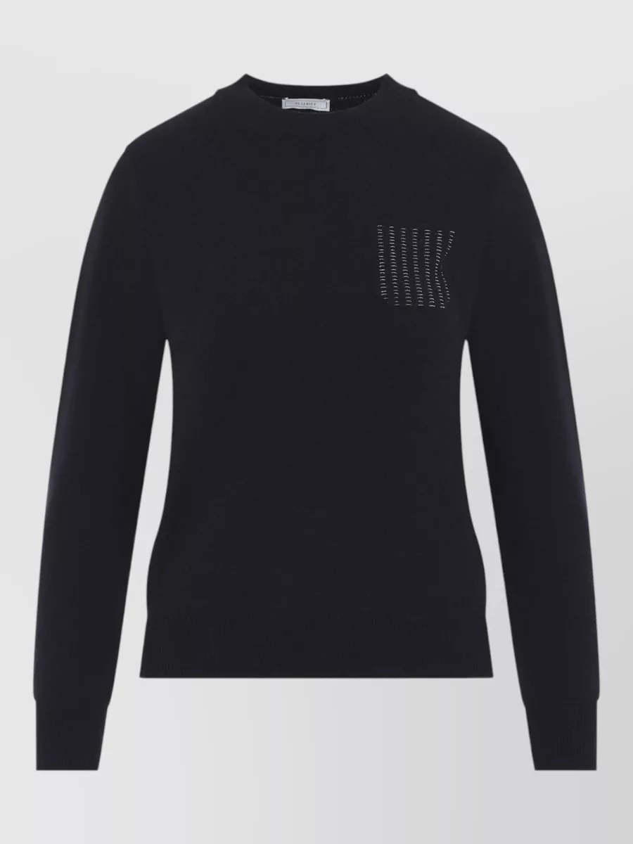Peserico virgin wool silk cashmere fine-knit crew-neck sweater