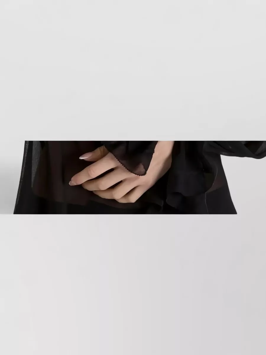 Alberta Ferretti Lightweight Long Sleeve Shirt Ruffle Sheer