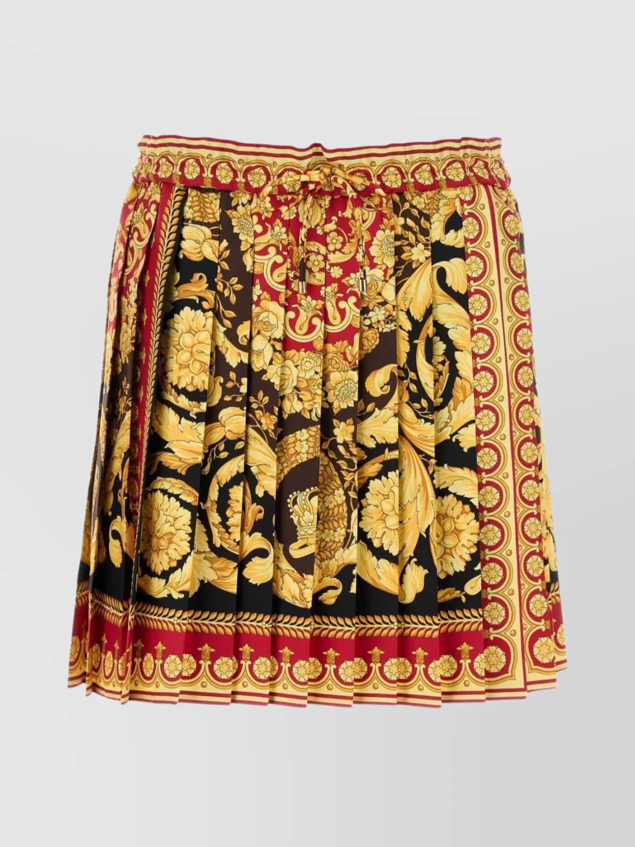 Versace Silk Mini Skirt Elastic Waistband