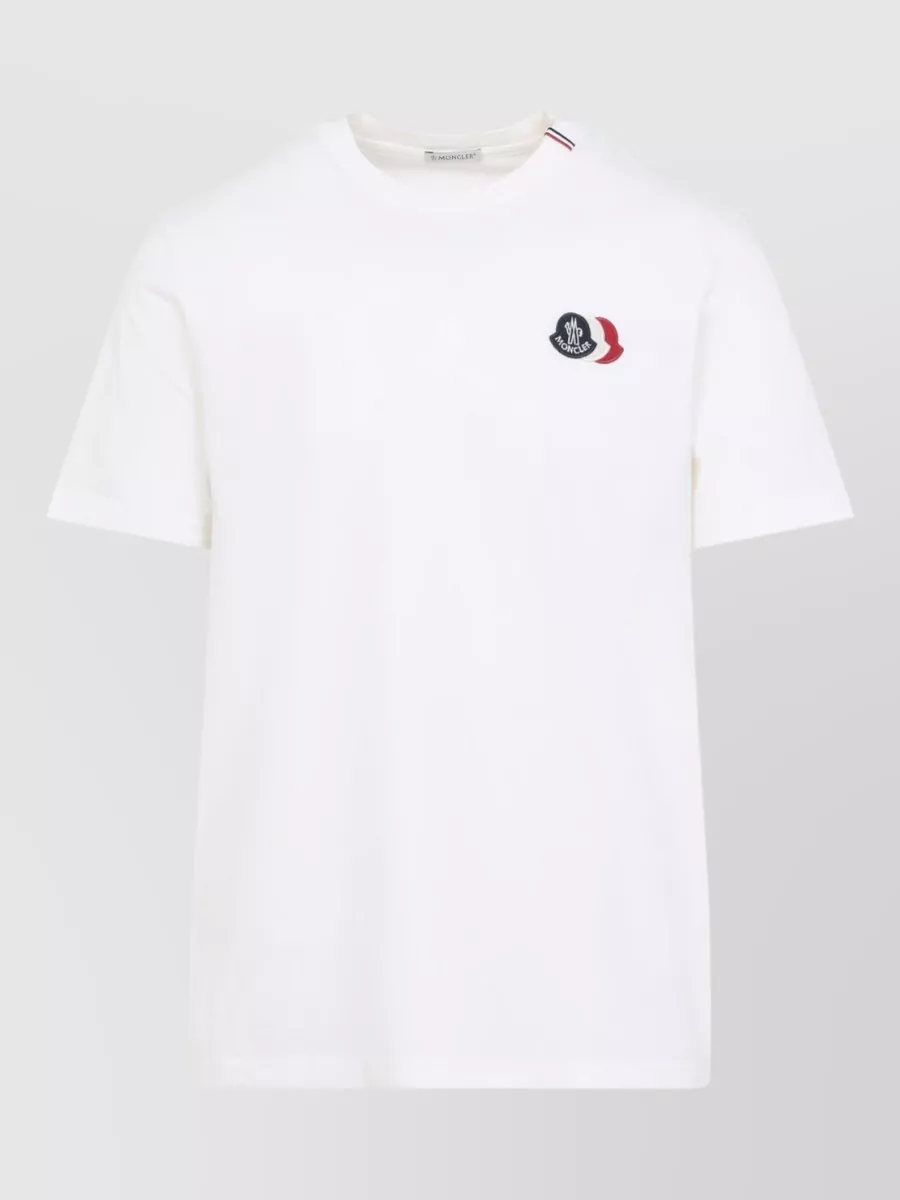 MONCLER SHORT SLEEVE JERSEY T SHIRT TRICOLOR COLLAR