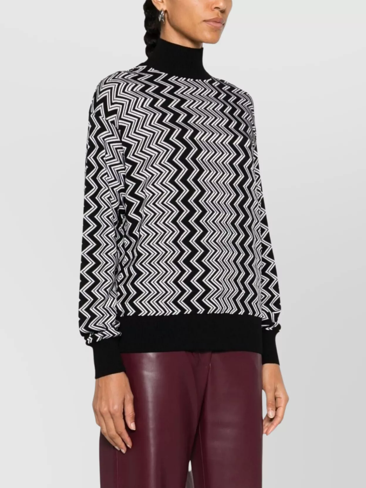 Missoni Wool Blend Sweater With Embroidered Zigzag Pattern