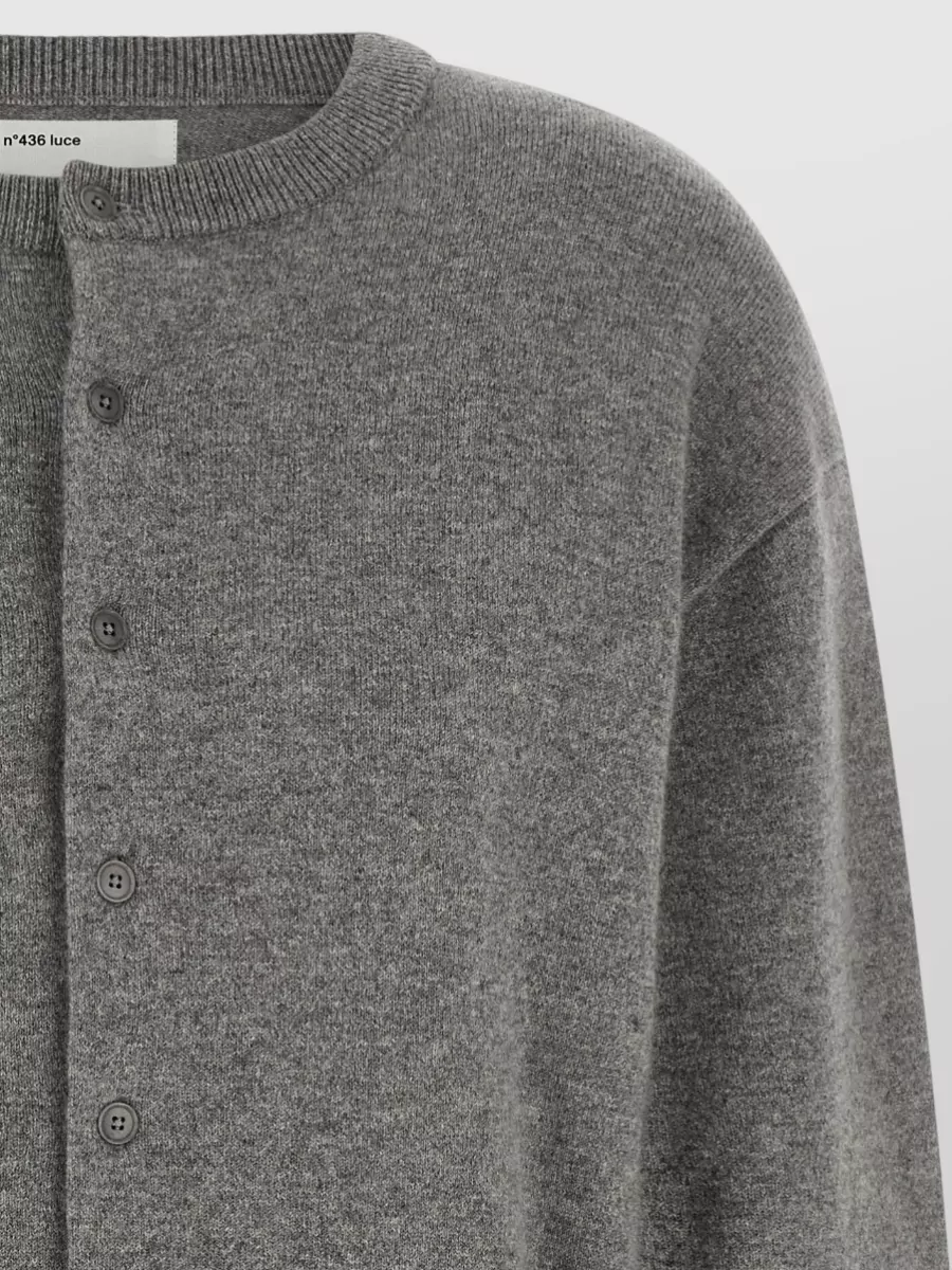 Extreme Cashmere Fine-Knit Wool Crew-Neck Cardigan