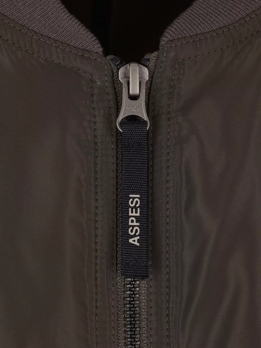 Aspesi Long Jacket Silk Nylon Blend Pockets