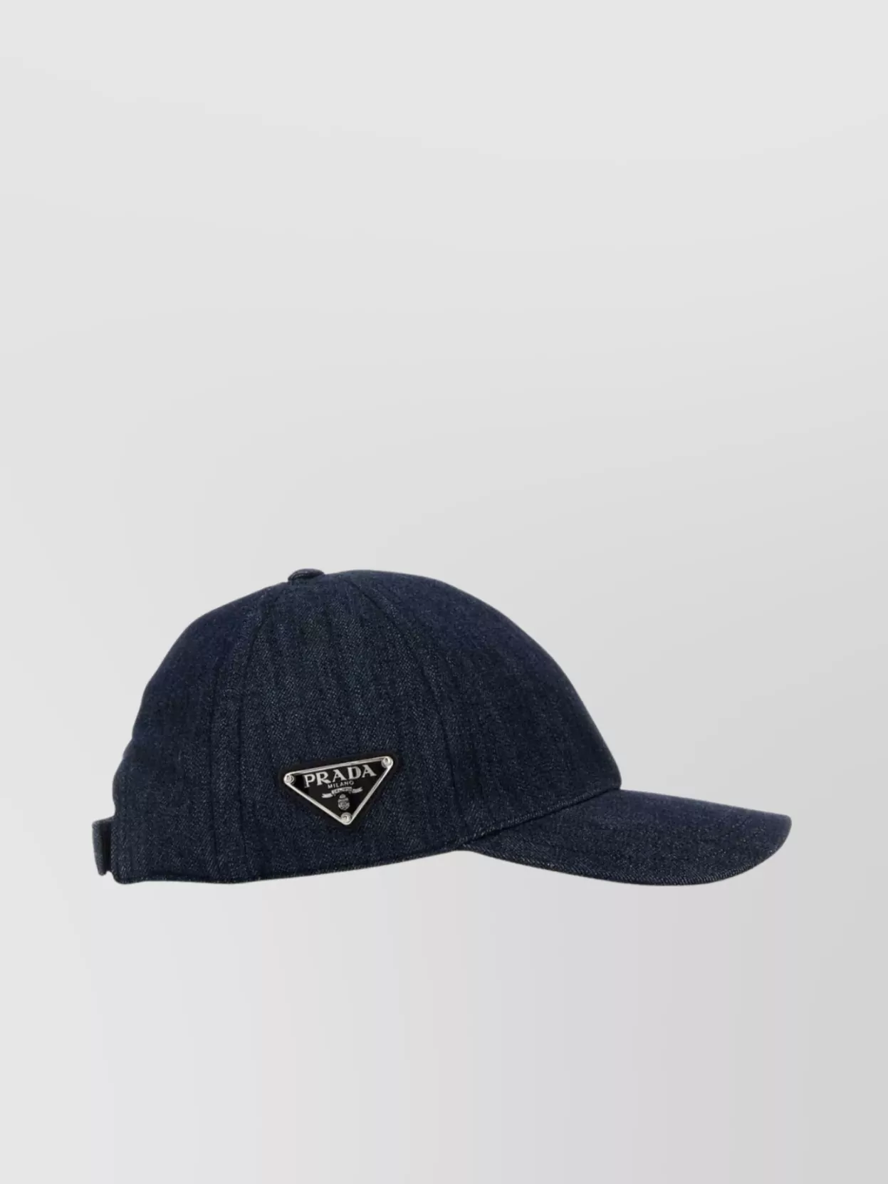 Prada Denim Cap Baseball Curved Brim In Blue
