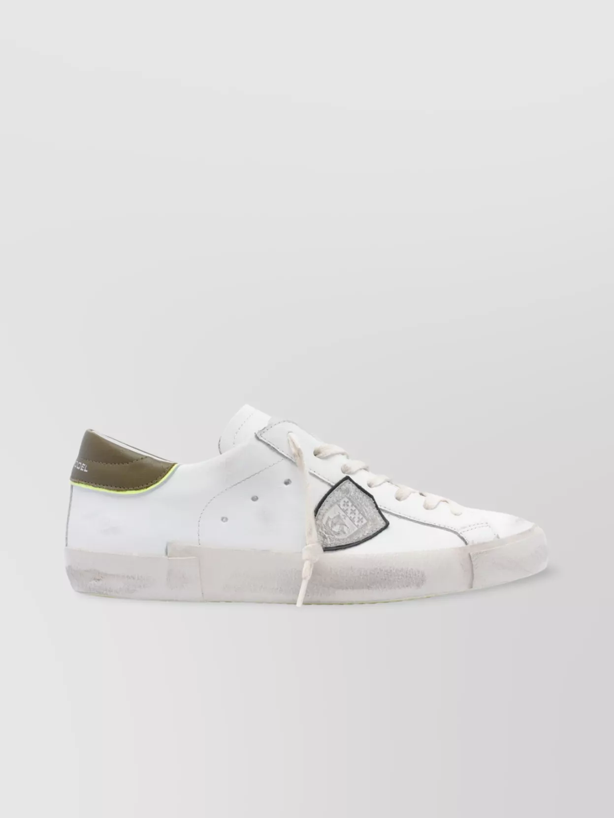 Philippe Model Low Top Leather Sneakers With Contrast Heel Tab