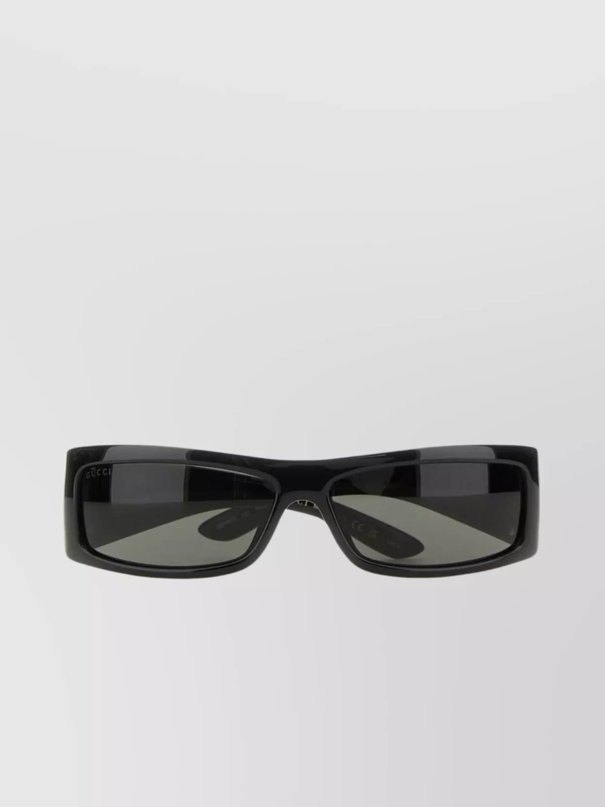 Shop Gucci Acetate Rectangular Lens Sunglasses In Black