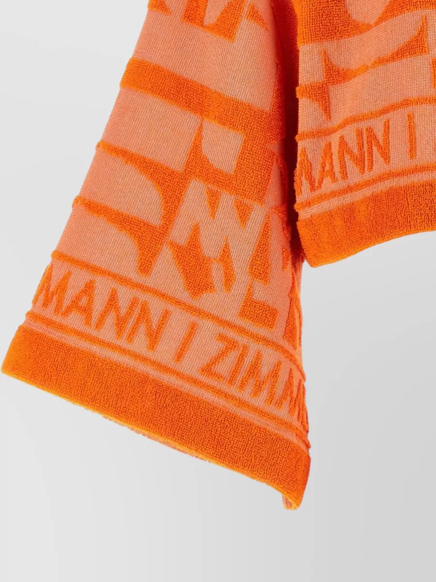 Zimmermann Cropped Jacquard Terry Hooded Top