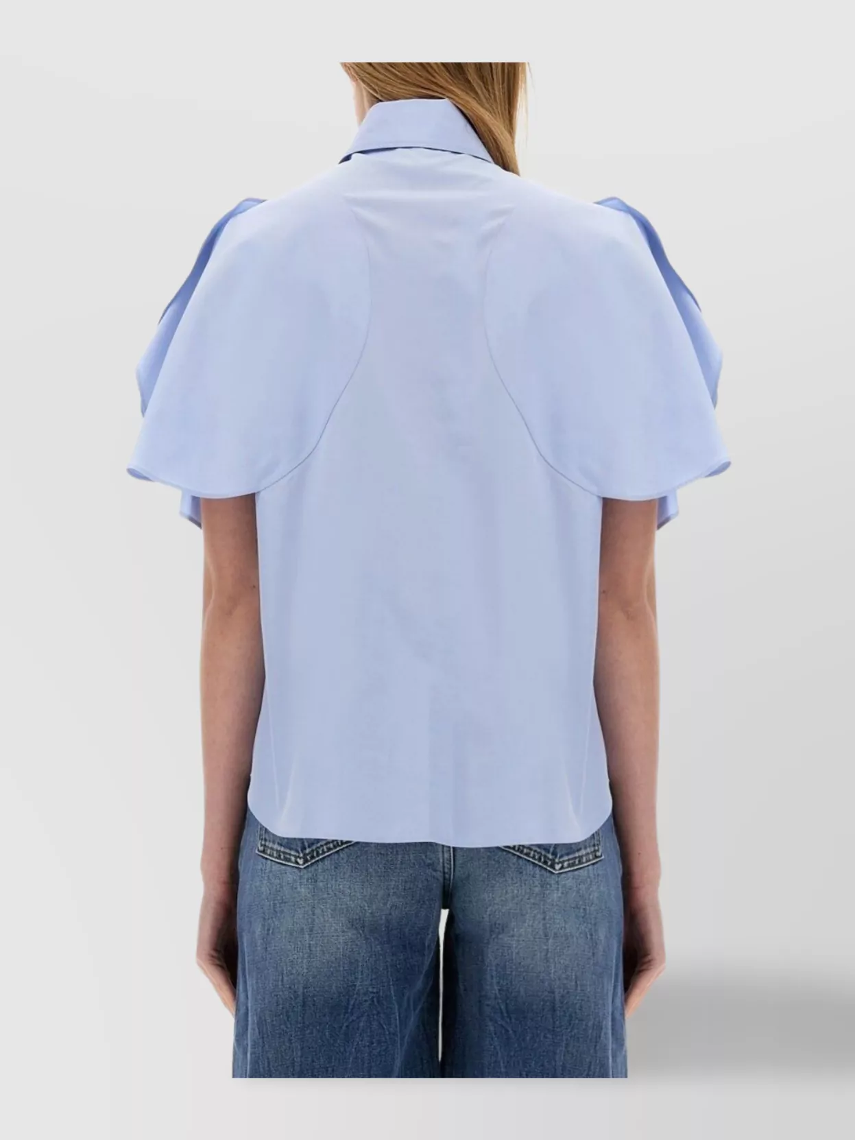 Stella Mccartney Flared Short Sleeve Cotton Shirt