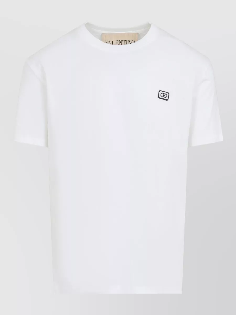 Valentino Logo Patch Crew Neck Short Sleeve T-Shirt