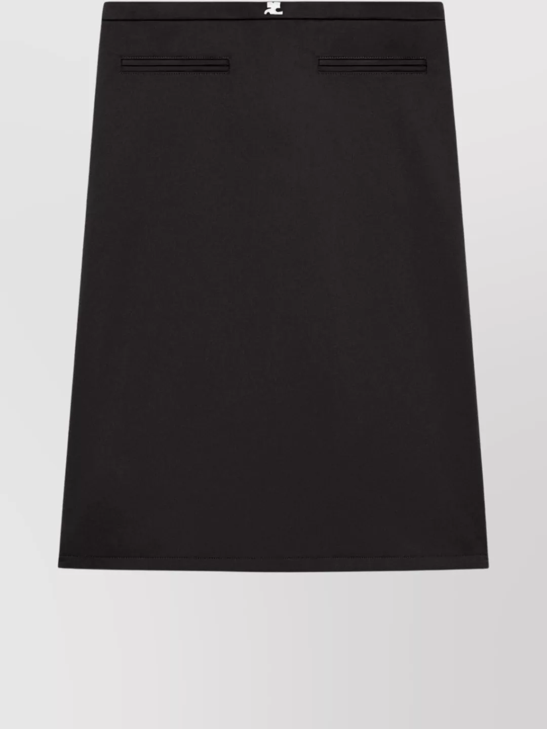 Courrèges High Waist Midi Skirt With Zip Pockets In Black