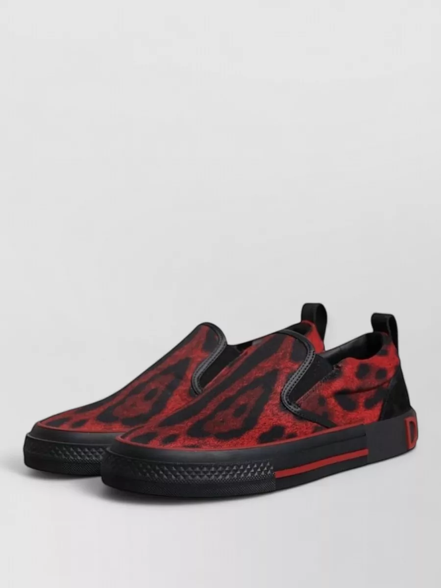 Dolce&Gabbana Leopard-Print Leather Slip-On Sneakers