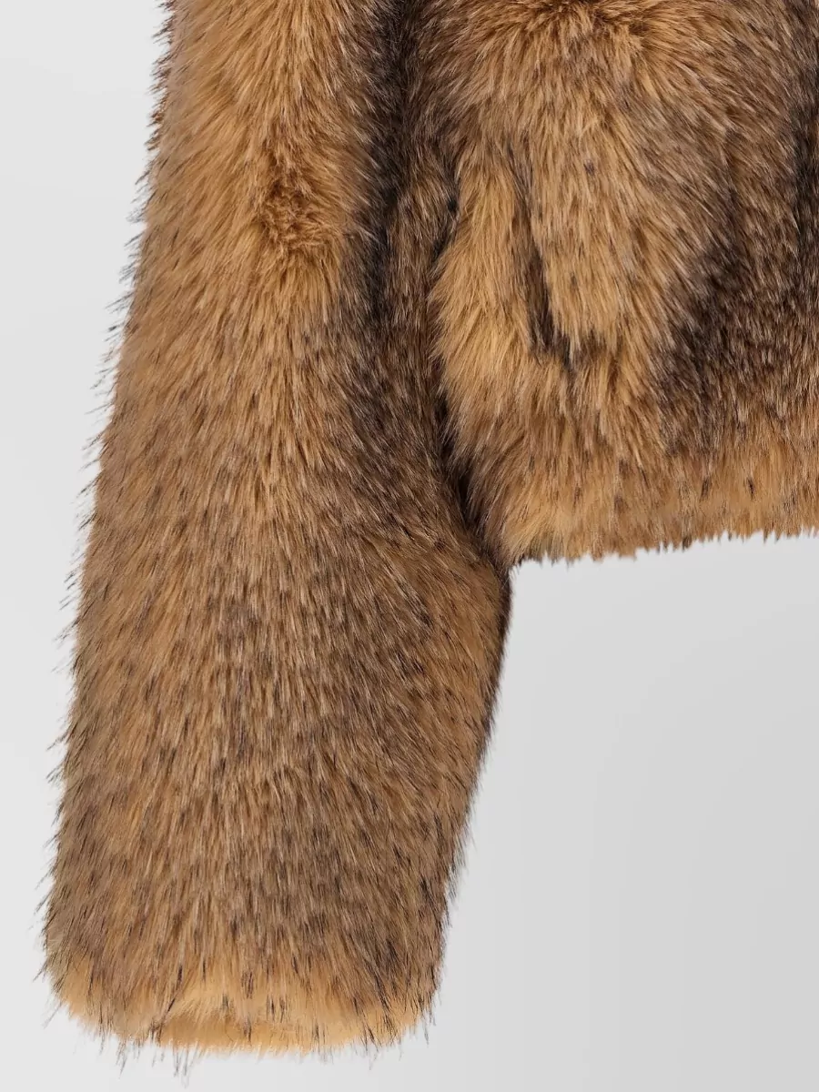 Rotate Birger Christensen Cropped Faux Fur Jacket