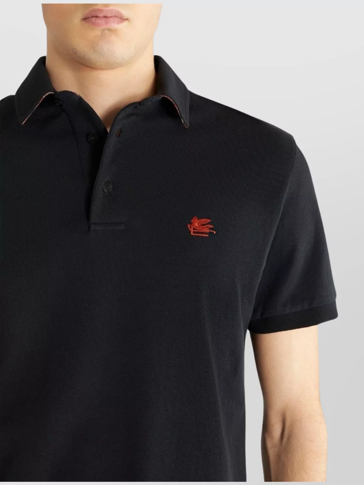 Etro Contrast Collar Polo Shirt With Short Sleeves