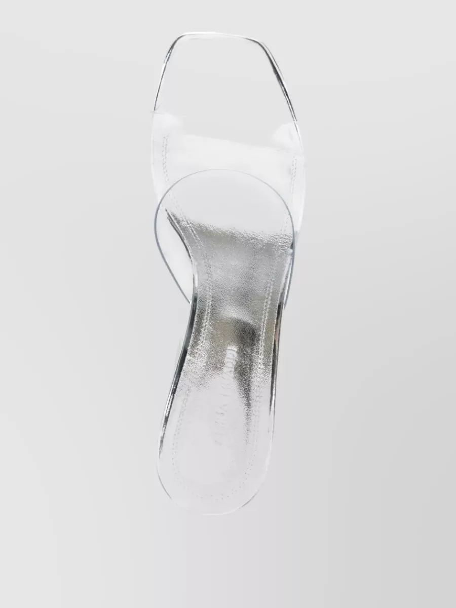 Amina Muaddi Lupita Mules Square Toe Sculptural Heel