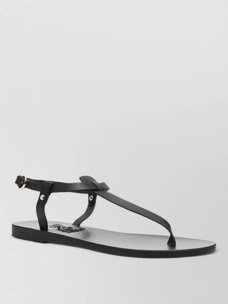 Ancient Greek Sandals Leather Flat Slides
