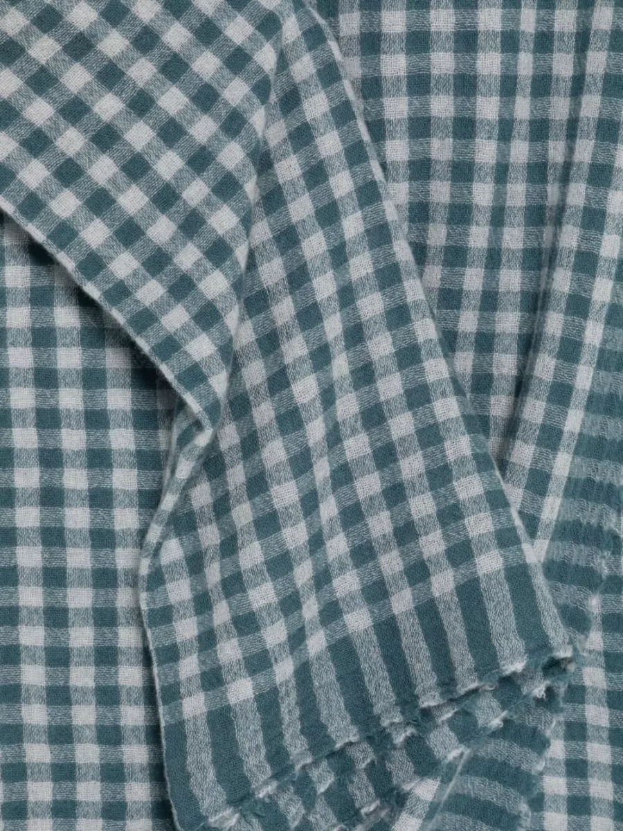 Apuntob Checked Fringed Cashmere Scarf