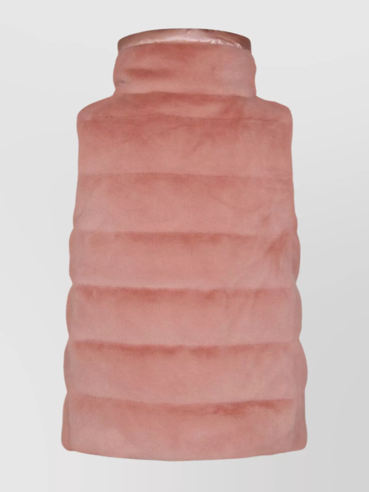Herno Luxe Sleeveless Down Jacket With Faux Fur In Pink