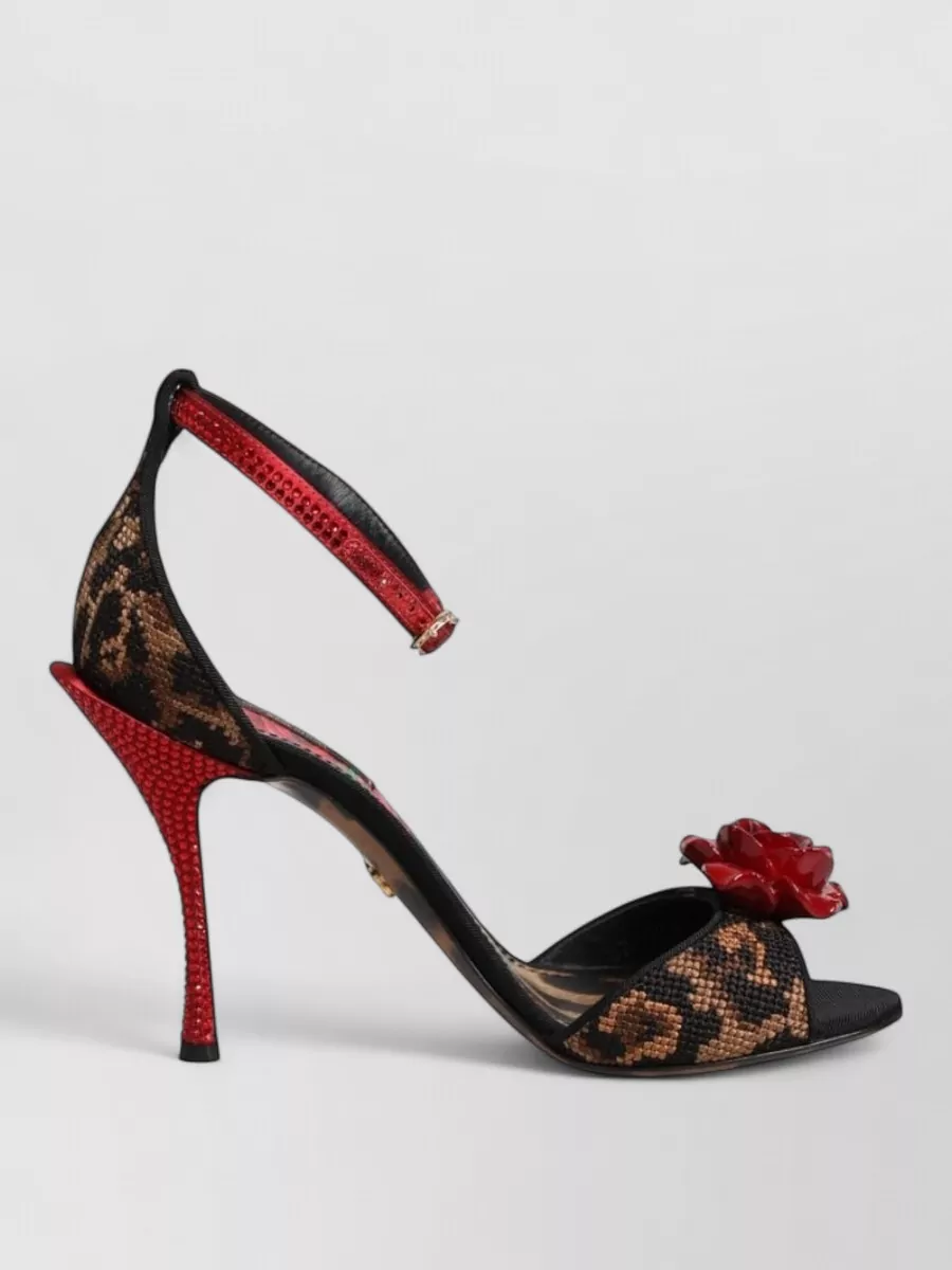 Dolce&Gabbana Leopard Crystal-Embellished Sandals