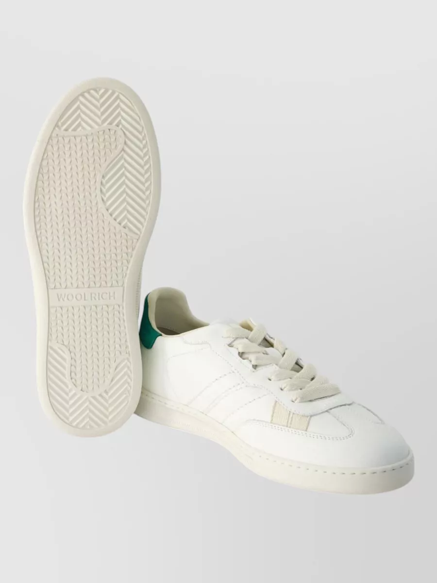 Woolrich Men Leather Sneakers Contrasting Heel Tab