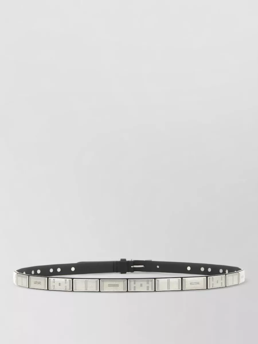 Lemaire Buffalo Belt Adjustable Length Perforated Design In White