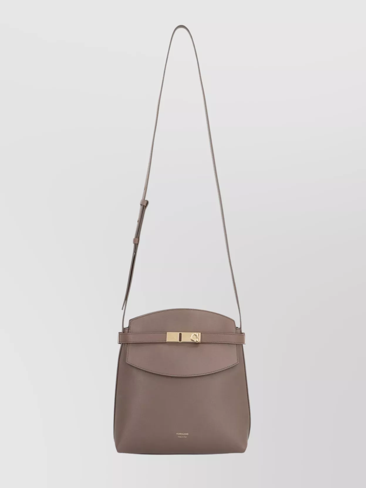 Ferragamo Adjustable Leather Crossbody Bag With Calf Material