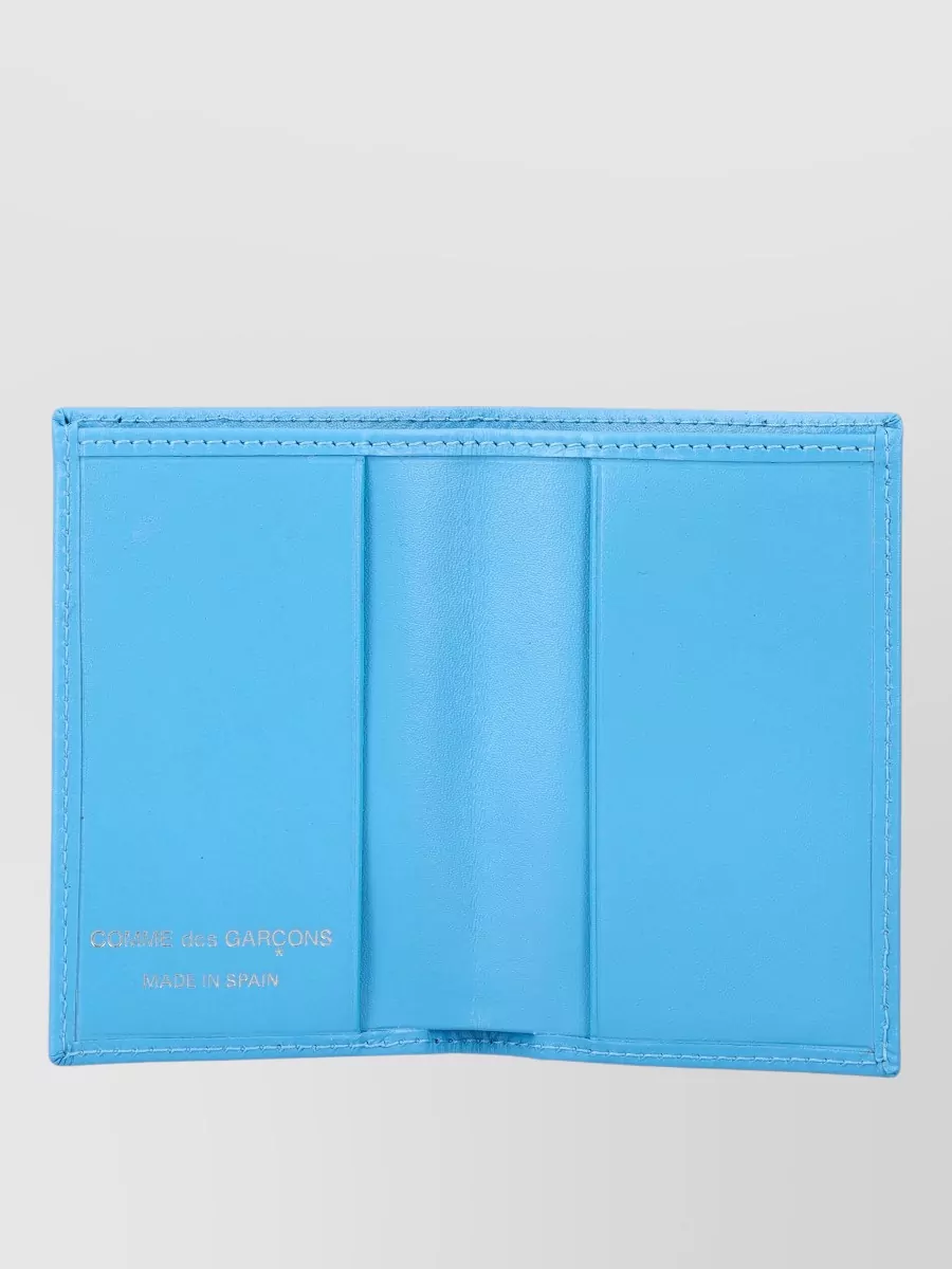 Comme Des Garçons Compact Cardholder Wallet Stitch Detail Design