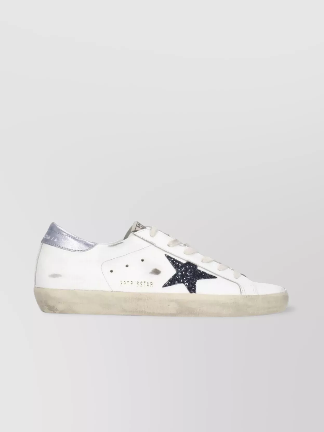 Golden Goose Low Top Leather Sneakers With Glitter Star