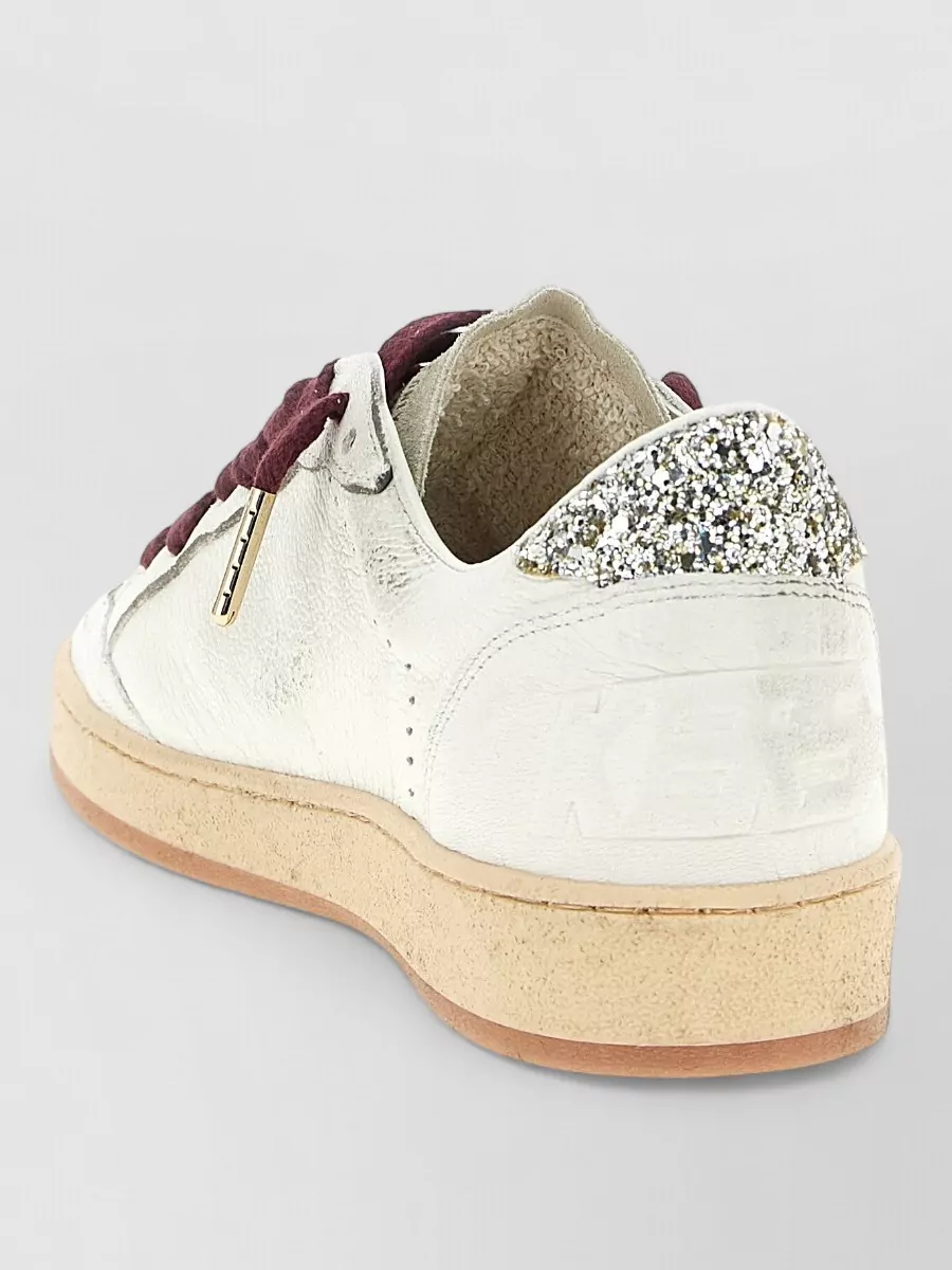 Golden Goose Ball Star Sneakers Leopard Emblem Glitter Heel
