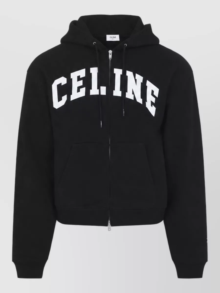 Celine cotton relaxed-fit zip-up hoodie