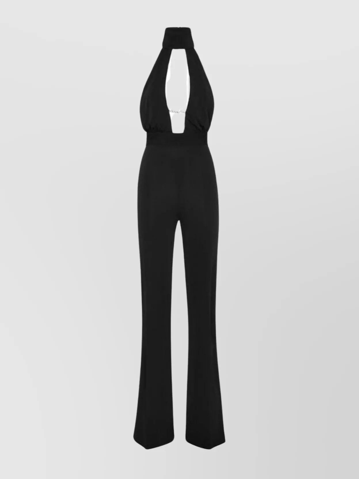 Philipp Plein Halter Neckline Cut-out Backless Wide Leg Dress In Black