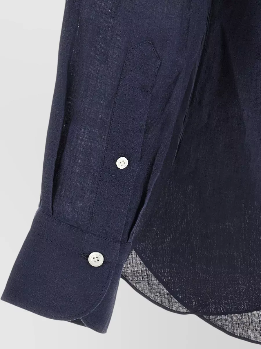 Finamore Linen Long-Sleeve Shirt