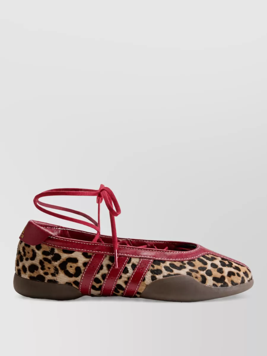 Adidas leather lace-up ballerina shoes