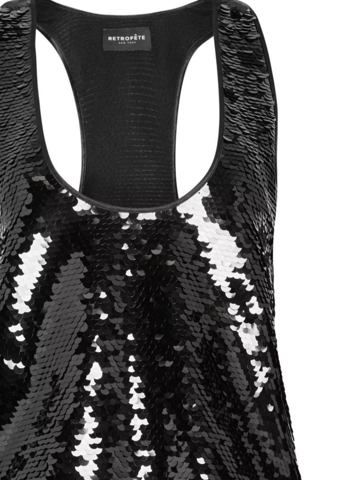 Retroféte Sequin Embellished Racerback Sleeveless Top