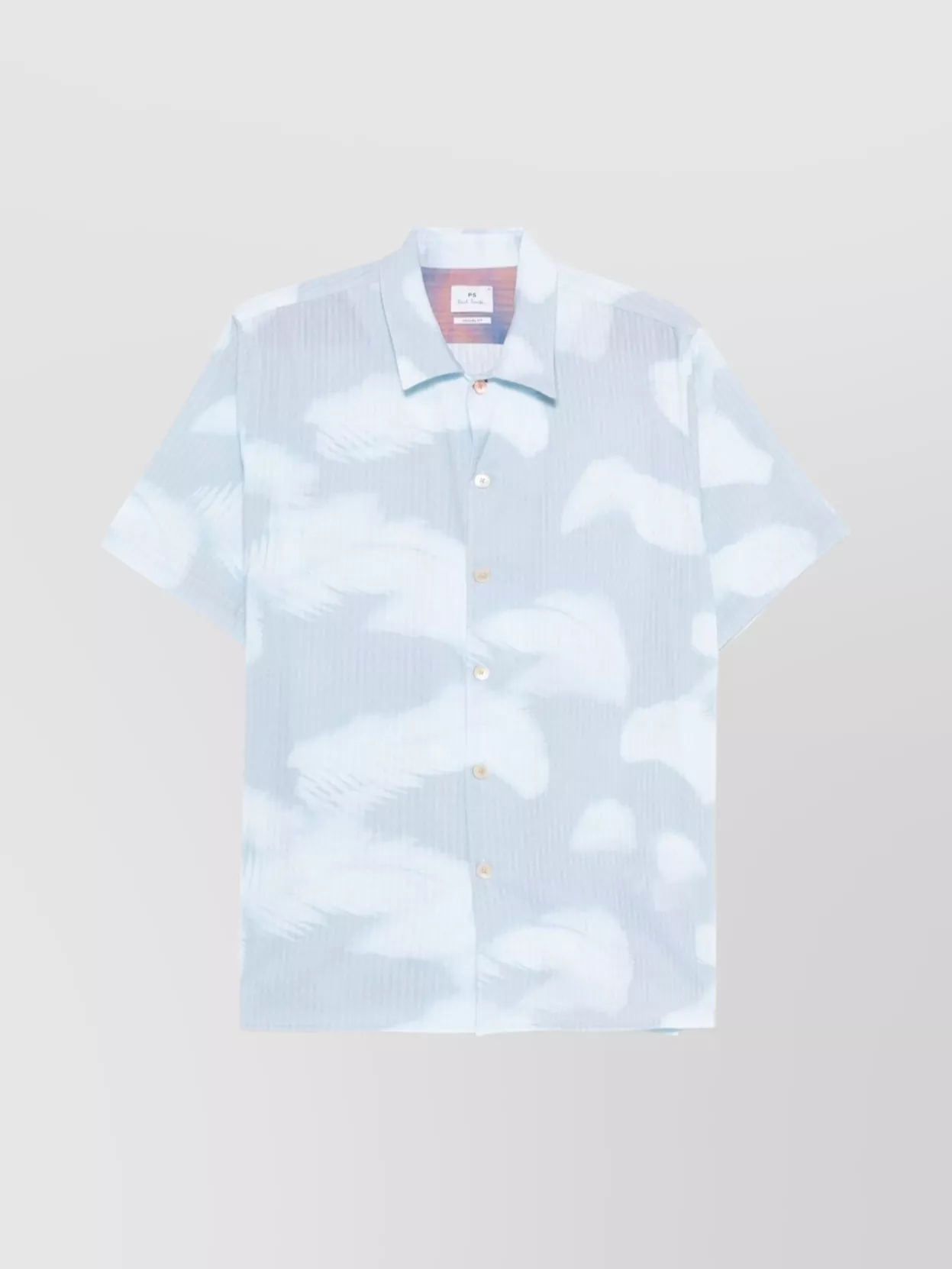 Shop Paul Smith Patterned Camp Collar Shirt With Short Sleeves