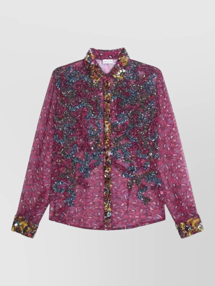 Dries Van Noten Printed embroidered shirt
