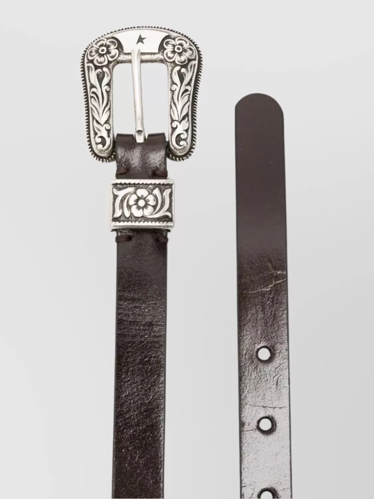 Golden Goose Shiny Wavy Leather Body Belt With Adjustable Length And Decorative Buckle