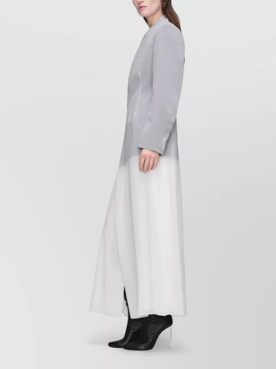 Maison Margiela Silk Double-Breasted Long-Sleeve Midi Dress