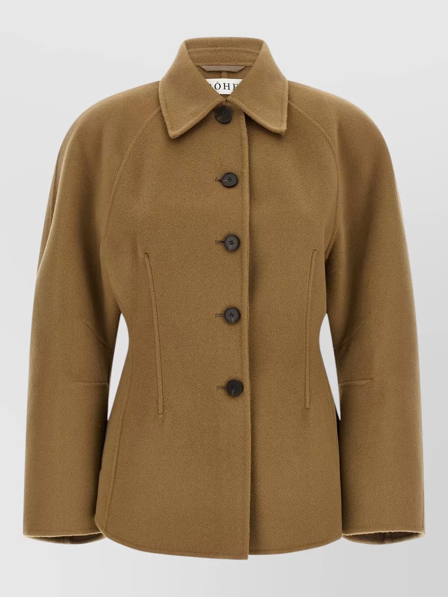 Róhe cashmere sculptural oversized-sleeve fitted jacket