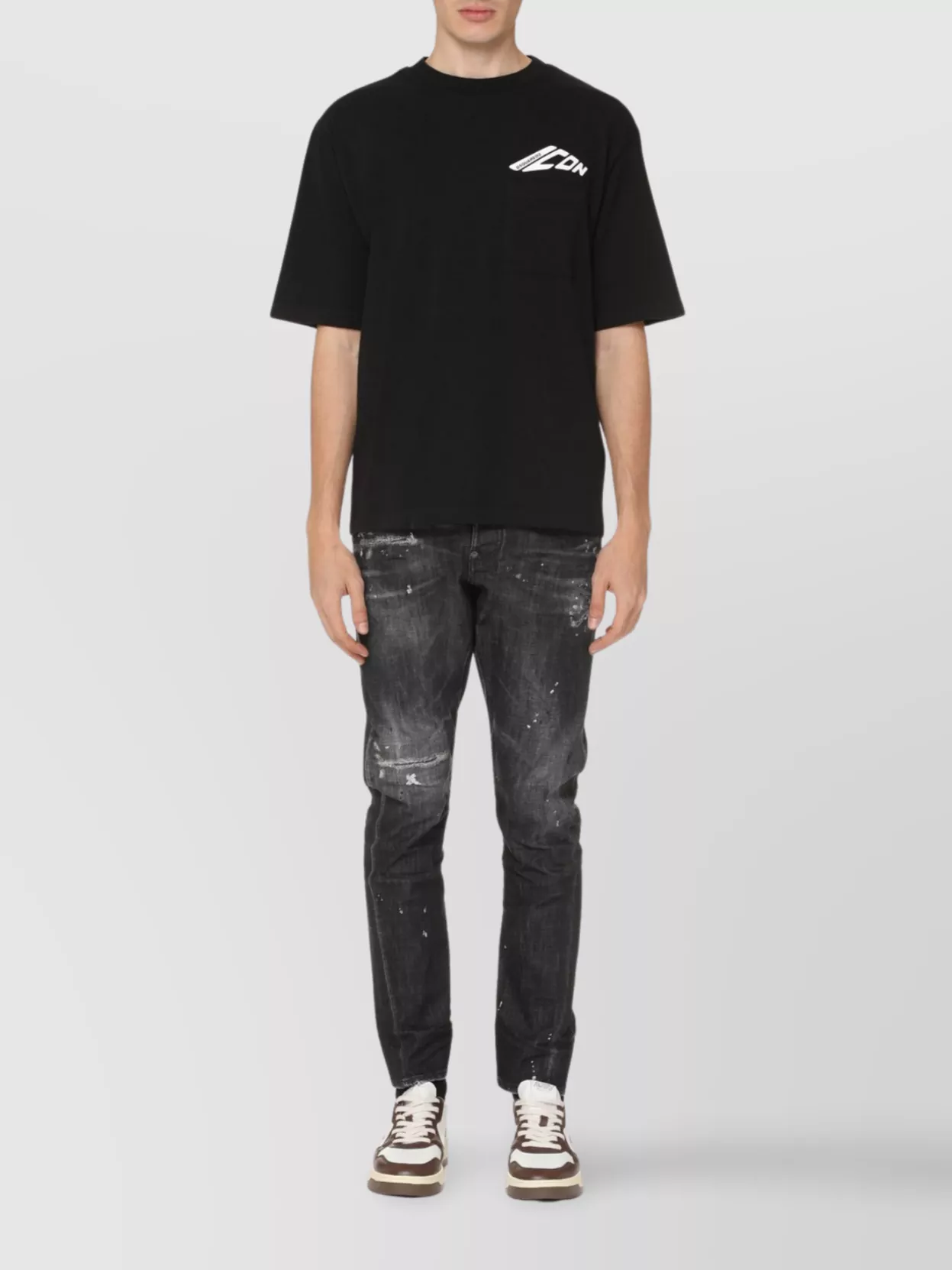 Dsquared2 Graphic Print Cotton Jersey T-shirt In Black