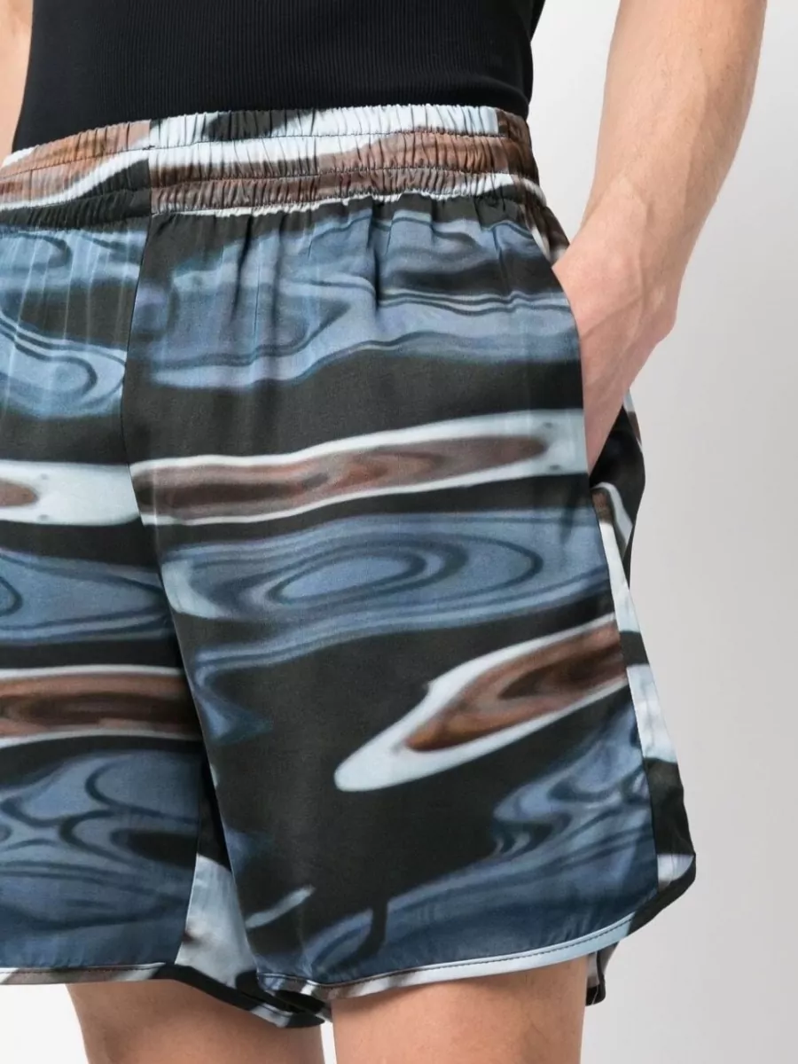 Blue Sky Inn Printed Viscose Track Shorts