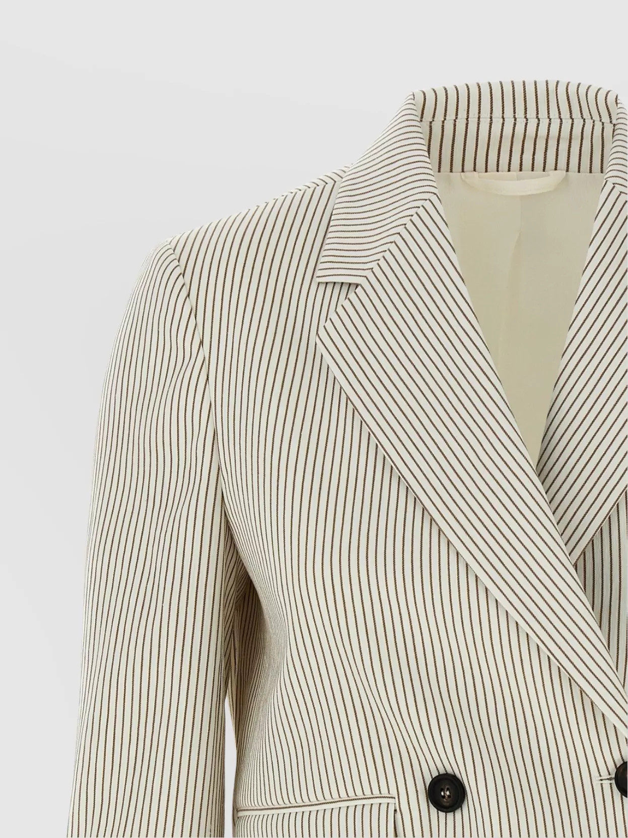 Brunello Cucinelli Striped Blazer With Front Flap Pockets