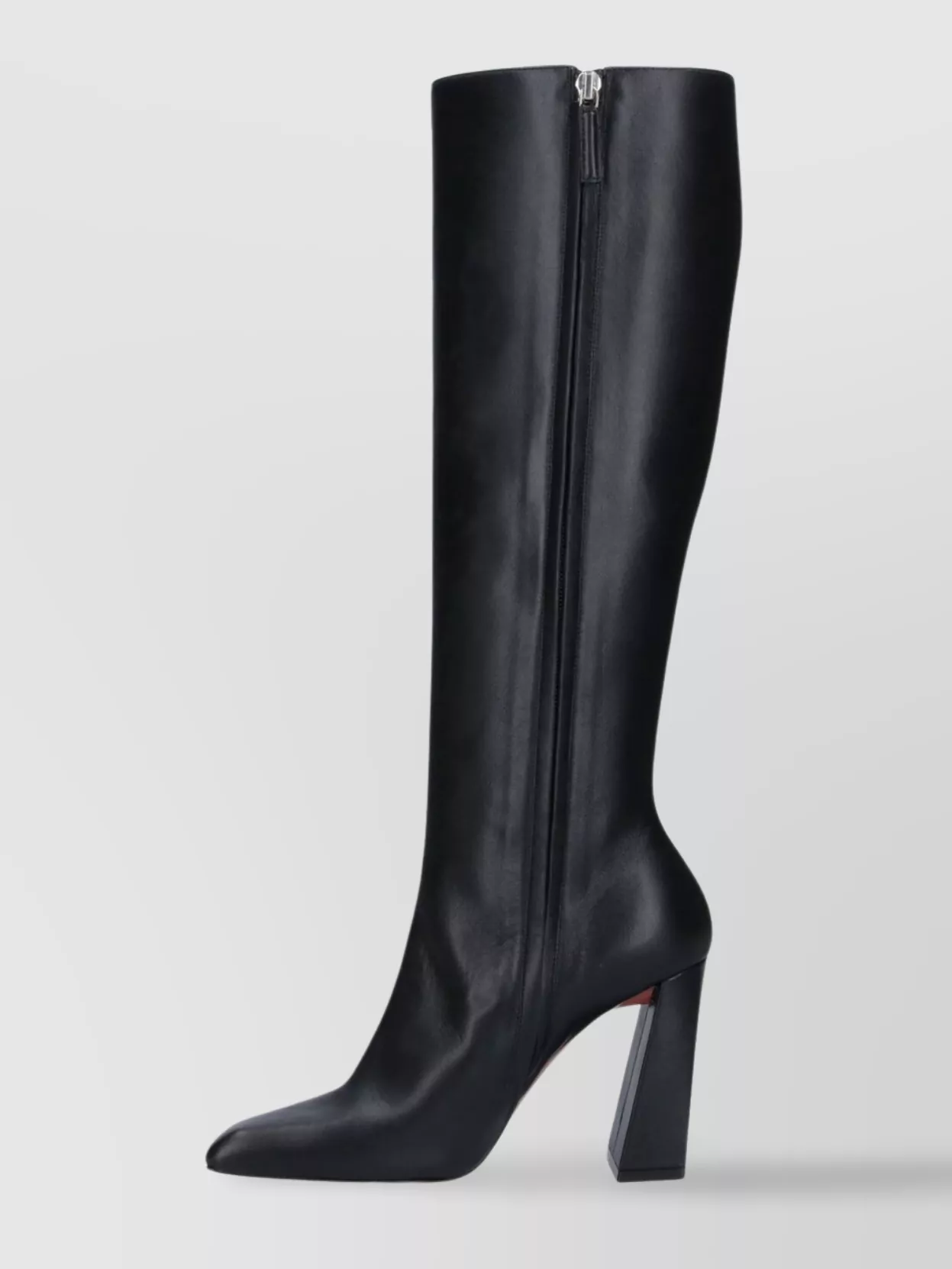 Shop Amina Muaddi Tall Boots With Square Toe And High Heel In Blue