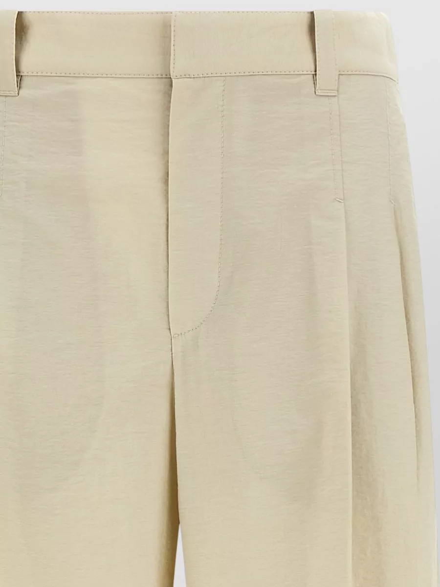 Brunello Cucinelli Cotton Trousers Pleated Front Belt Loops