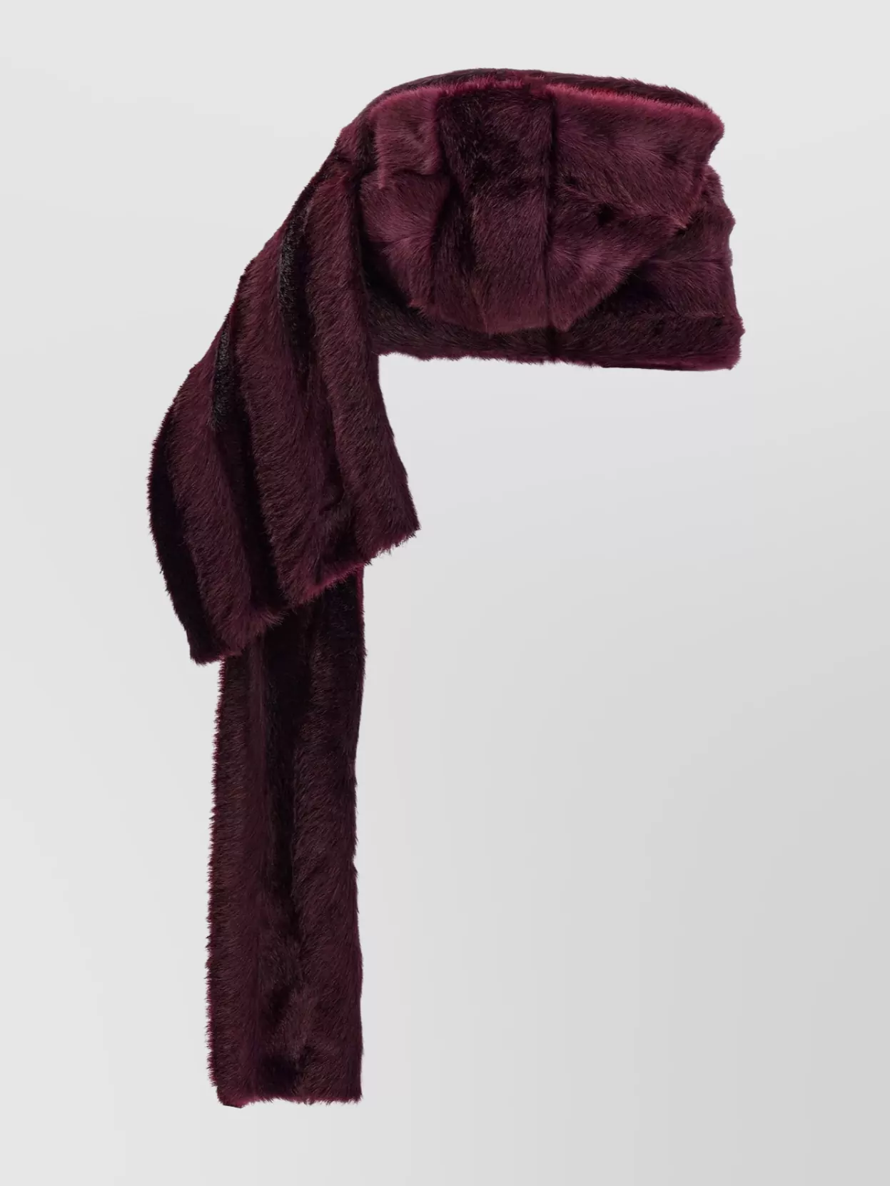 Burberry Eco Fur Hooded Scarf In Burgundy