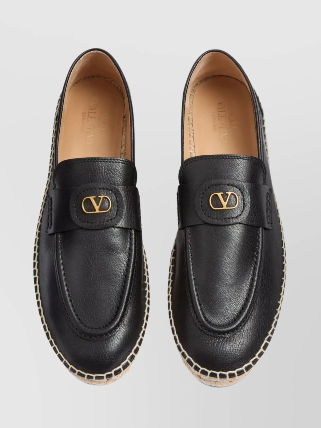 Valentino Garavani Avenue Palm Goatskin Espadrilles With Jute Sole