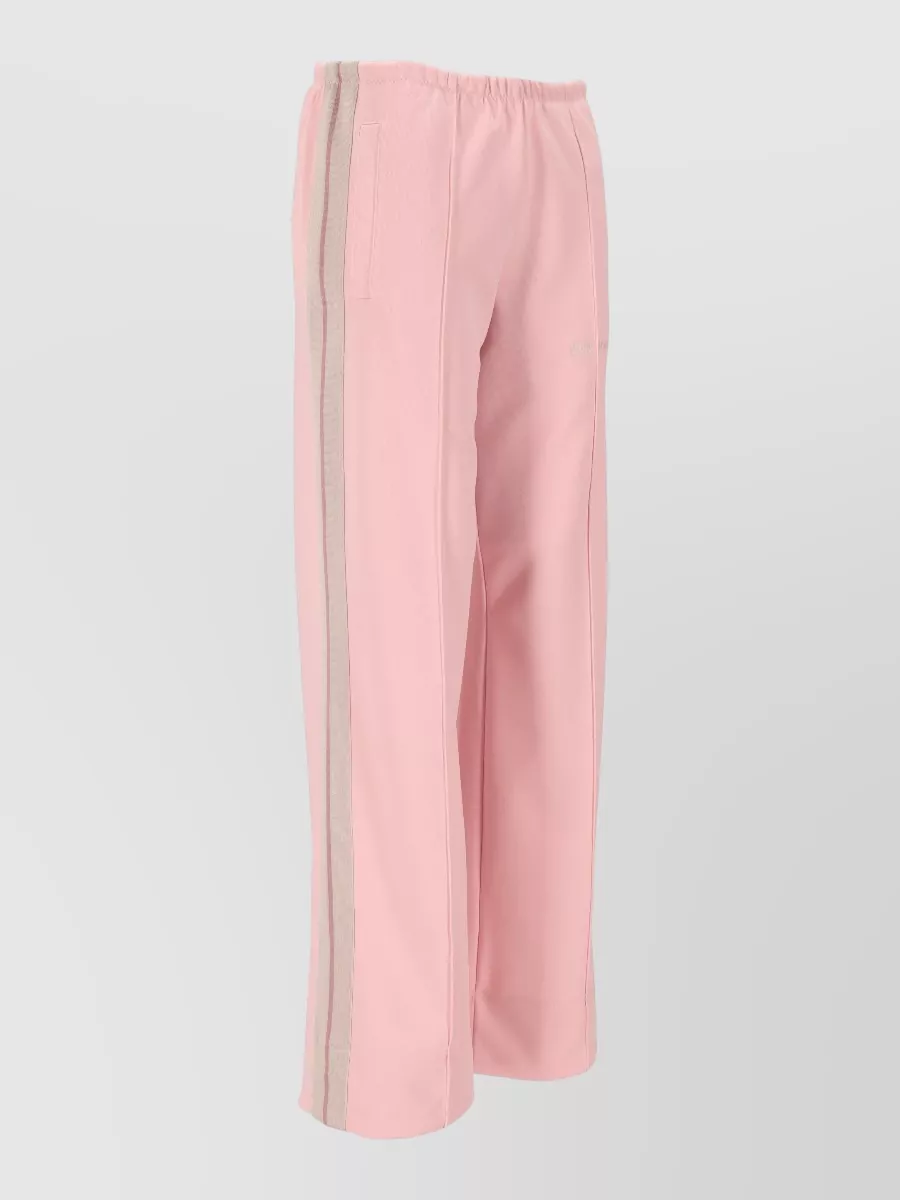 Palm Angels Logo Track Trousers Wide Leg Side Stripes