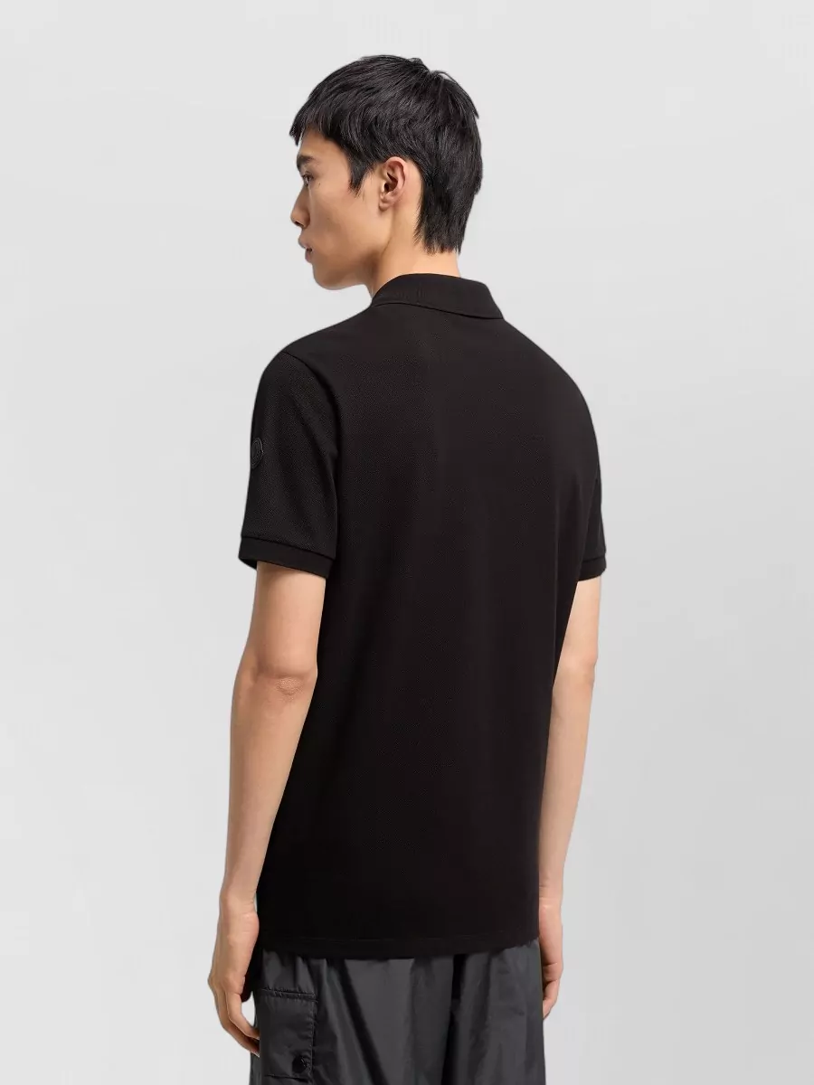 Moncler Cotton Piqué Polo Shirt Logo Detail