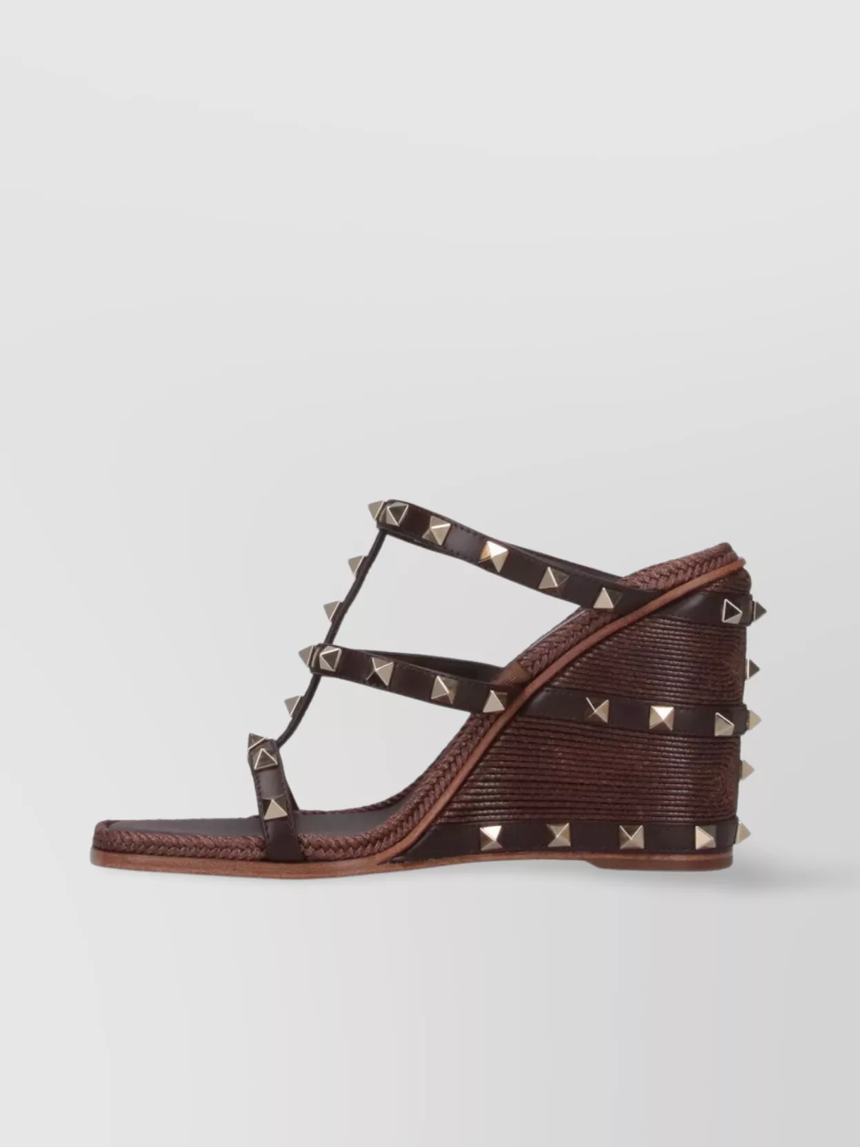 Valentino Garavani Open Toe Studded Wedge Sandals